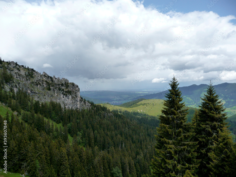 Fototapeta premium Teufelstattkopf mountain, hiking tour, Bavaria, Germany