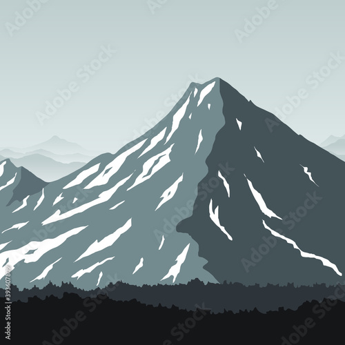 mountain landscape with snow