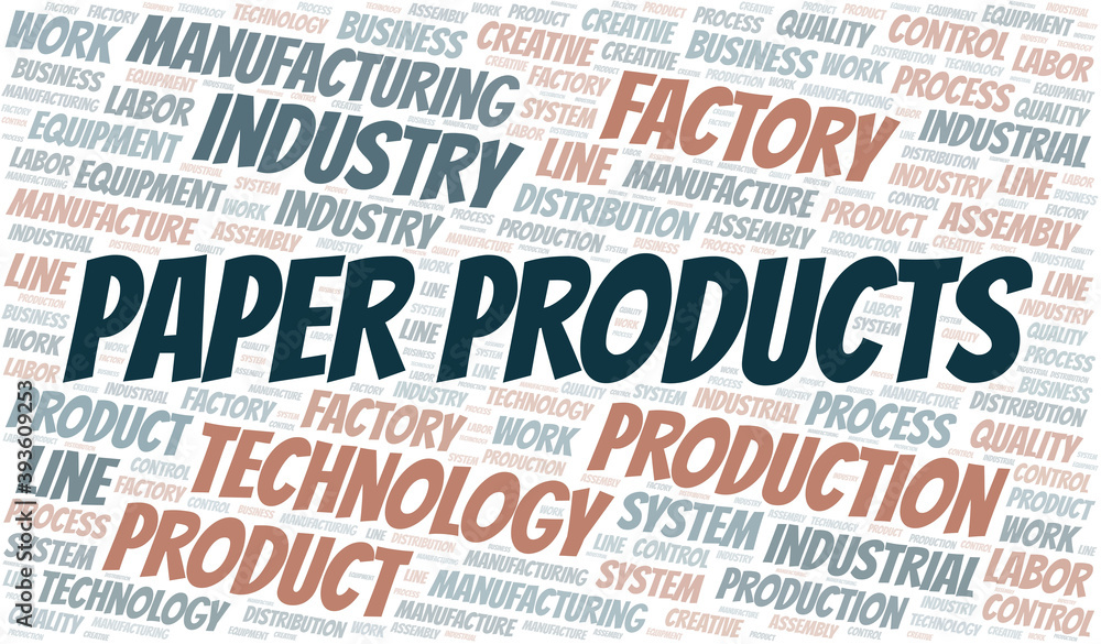 Paper Products word cloud create with text only. Paper Products word cloud create with text only.