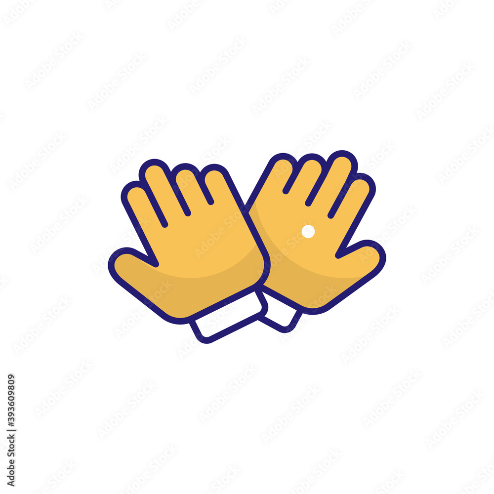 Fototapeta premium Gloves Flat Filled Style Icon. EPS File 10
