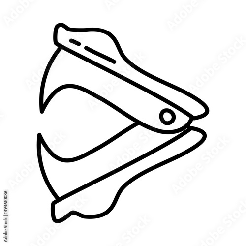 stationary concept, stapler remover icon, line doodle style