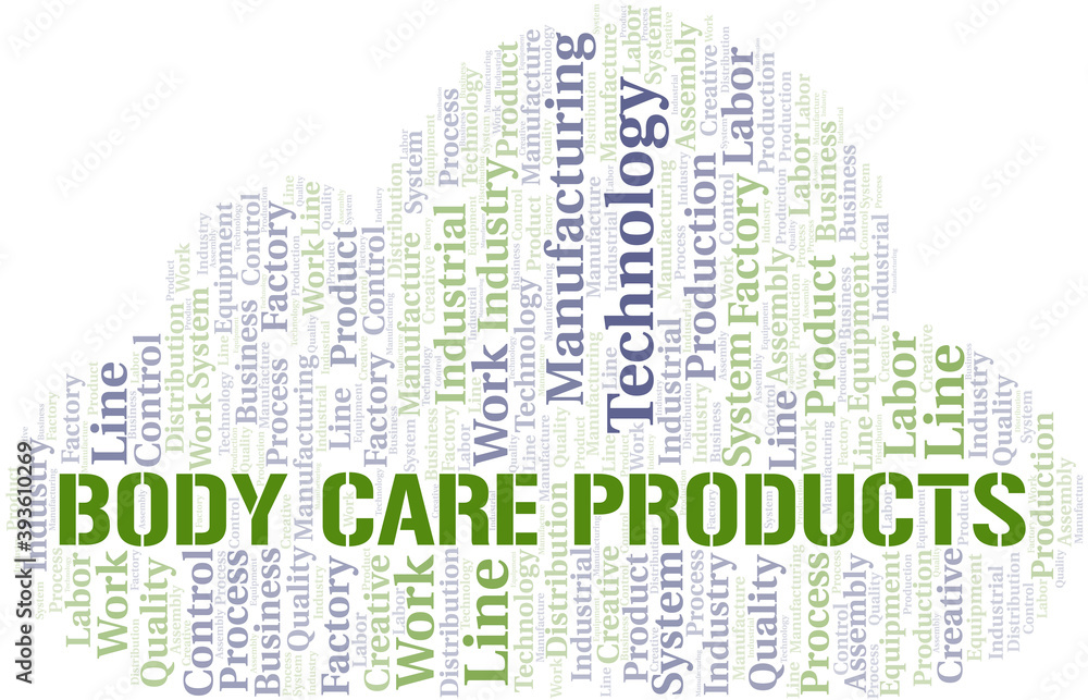 Obraz premium Body Care Products word cloud create with text only.