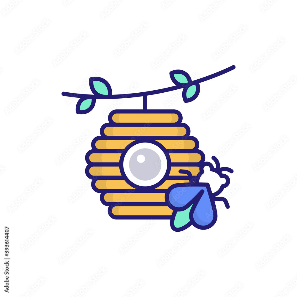 Beekeeping Flat Filled Style Icon. EPS File 10 Beekeeping Flat Filled Style Icon. EPS File 10