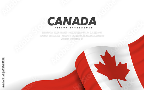 Banner with waving canadian flag. Modern illustration. National flag of Canada. photo