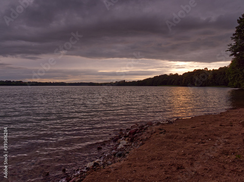 Sunset at the Rospuda Filipowska Lake. photo