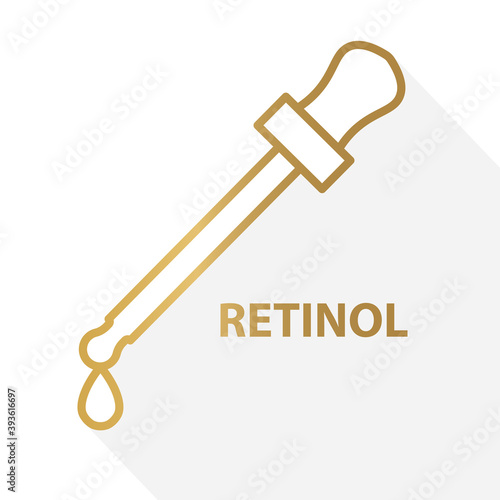 serum moisturizer pipette with retinol, vitamin A icon- vector illustration