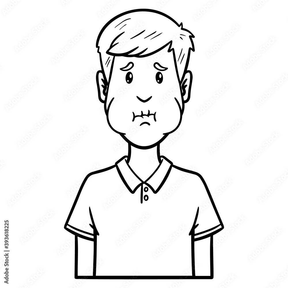 sick man. comic, outline, avatar, nausea. sick man. comic, outline, avatar, nausea.