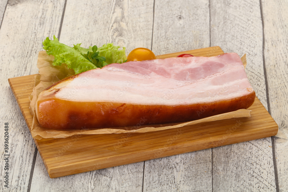 Smoked pork breast with salad leaves Smoked pork breast with salad leaves