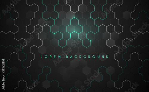 Abstract hexagonal background with light effect