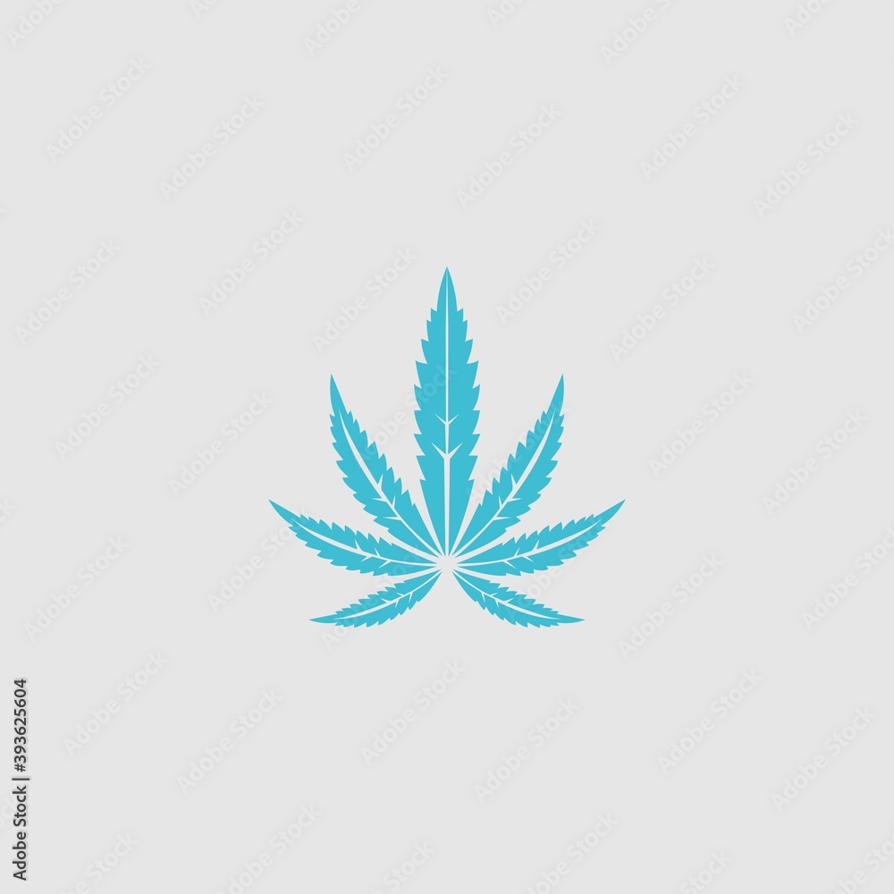 Obraz premium leaf marijuana cannabis logo vector icon