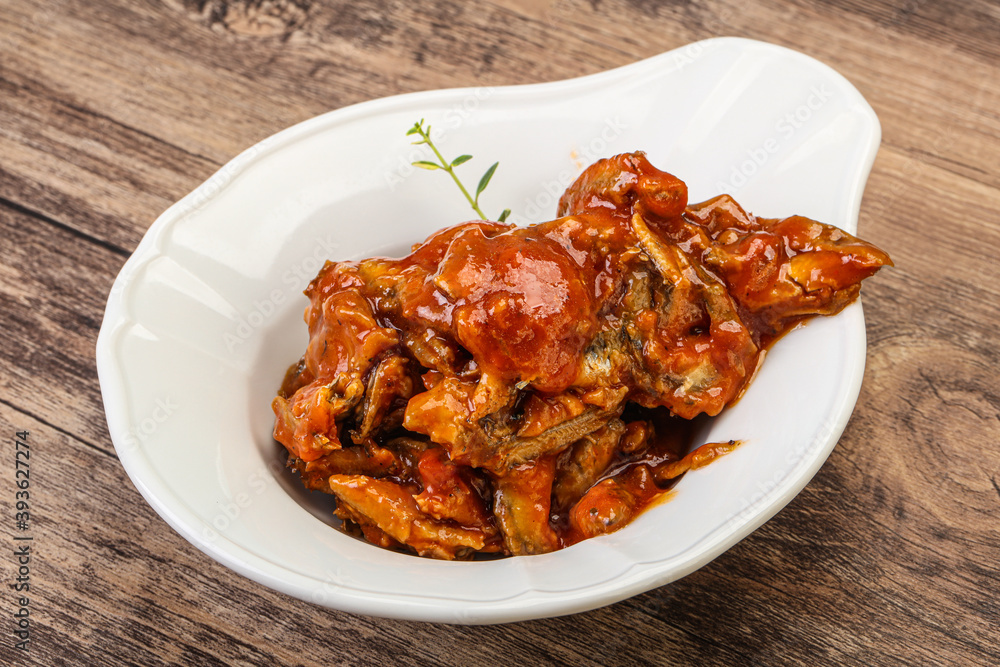 Canned anchovy in tomato sauce Canned anchovy in tomato sauce