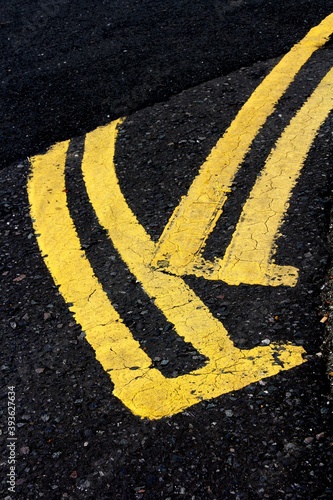 overlapping double yellow no parking lines © john