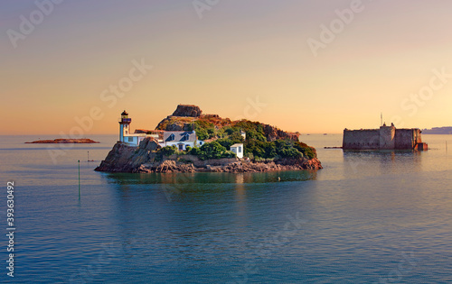 Photos L'Ile Louet and Chateau du Taureau as Seen from Pointe de Penn-al-Lann, Brittany