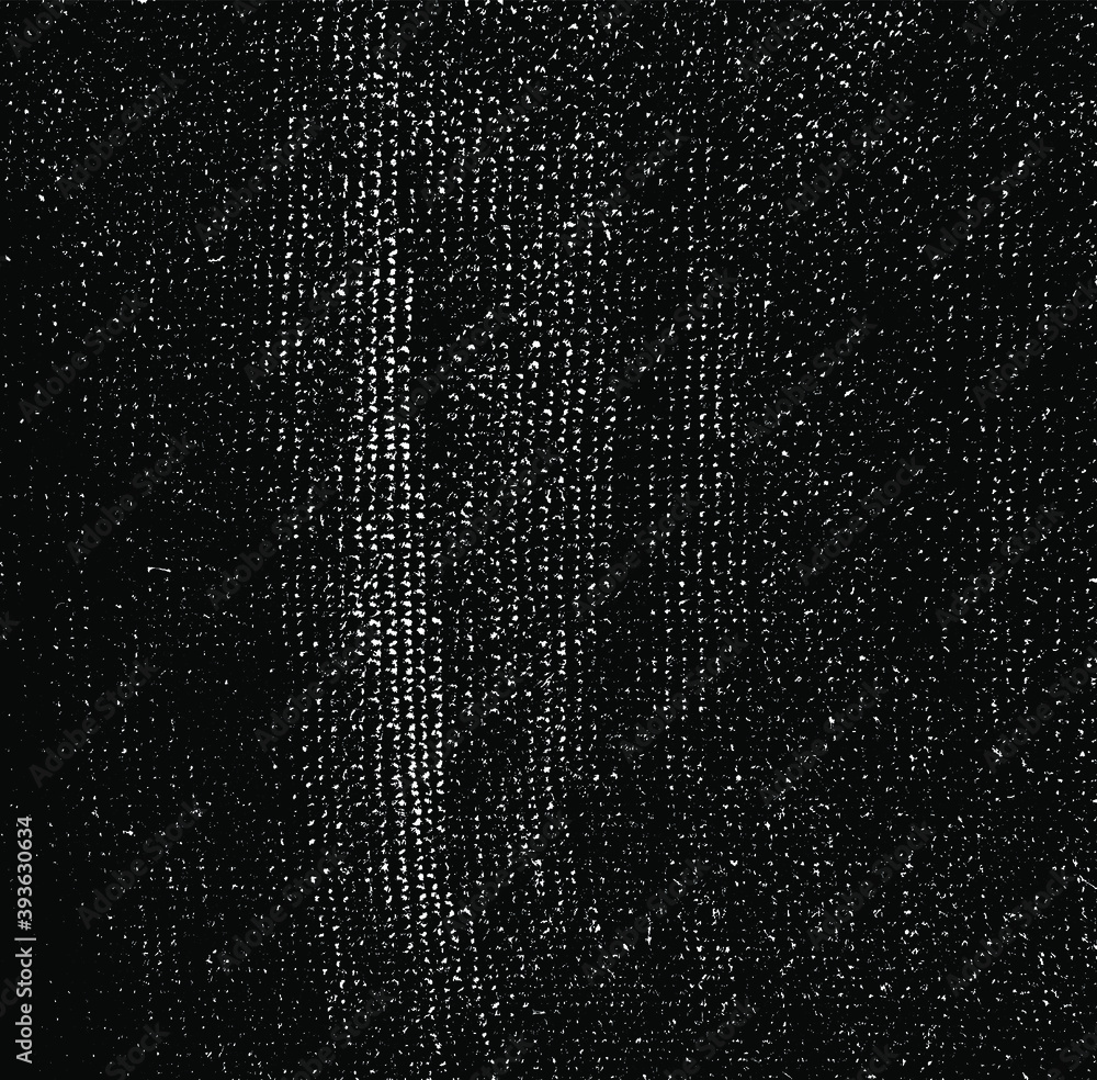 Obraz premium Vector fabric texture. Distressed texture of weaving fabric. Grunge background. Abstract halftone vector illustration. Overlay to create interesting effect and depth. Black isolated on white. EPS10.