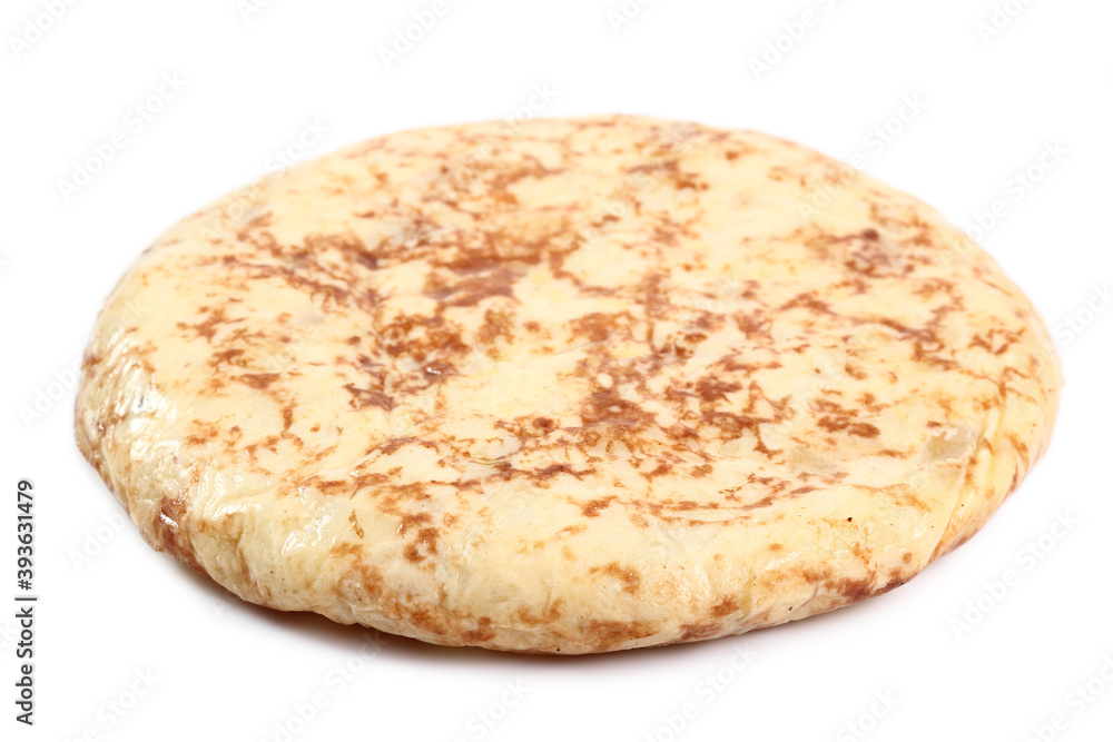 Spanish omelette. Isolated on a white background. Spanish omelette. Isolated on a white background.