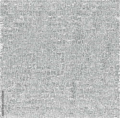 Vector fabric texture. Distressed texture of weaving fabric. Grunge background. Abstract halftone vector illustration. Overlay to create interesting effect and depth. Black isolated on white. EPS10.