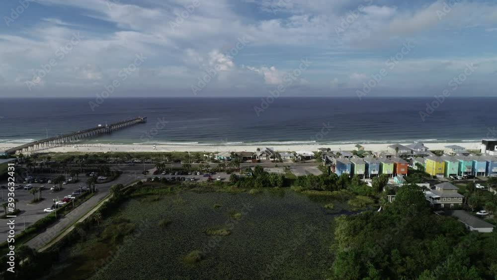 Beach Community in Panama Beach Florida Drone Aerial View Beach Community in Panama Beach Florida Drone Aerial View