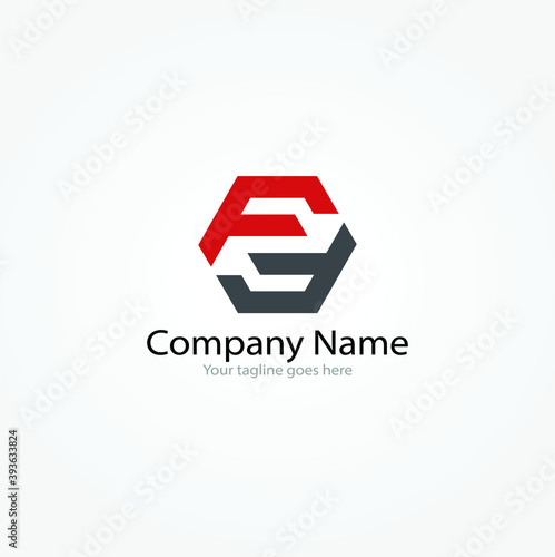 Free Download Symbol two letter f and line hexagon vector image - GFXLoad