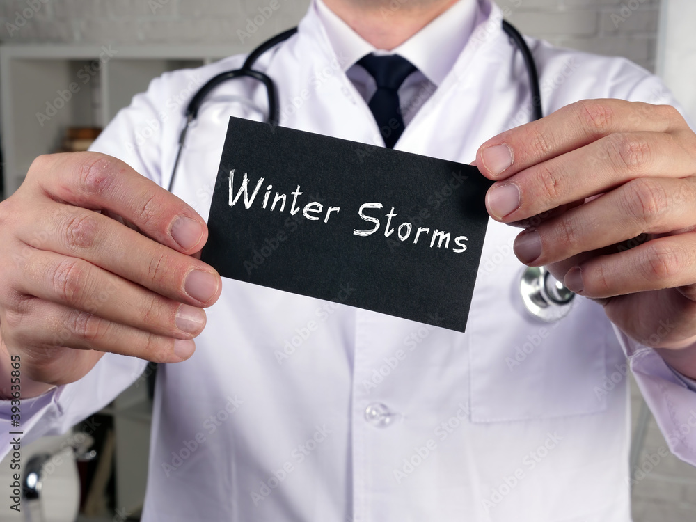 Health care concept about Winter Storms  with inscription on the piece of paper.