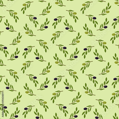Seamless background with olive leaves. Ideal for printing on fabric or paper.