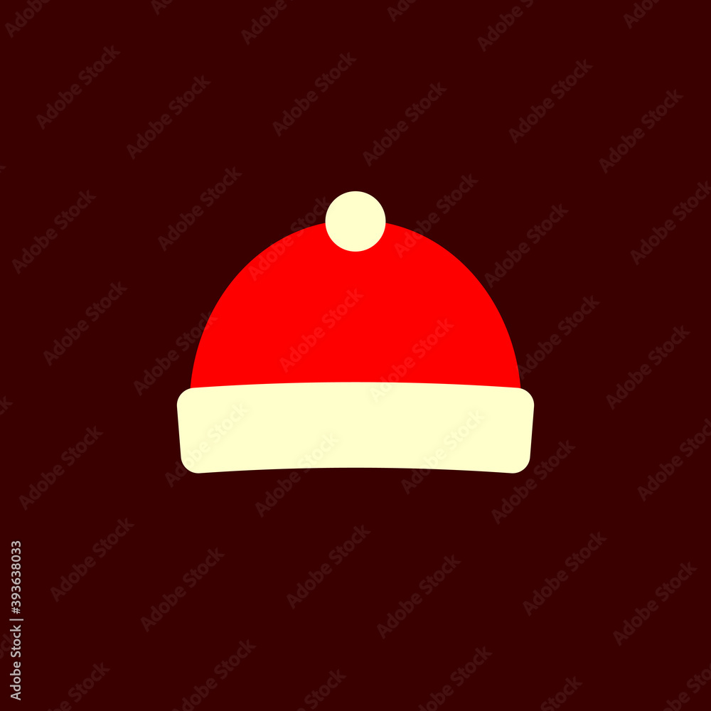 Winter cap icon, Christmas symbol, flat design template, vector illustration Winter cap icon, Christmas symbol, flat design template, vector illustration