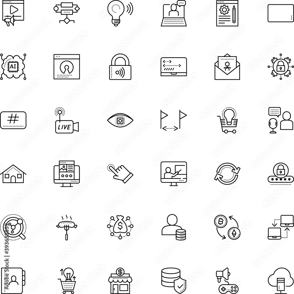 Fototapeta premium internet vector icon set such as: scanning, learning, audio, long, entry, microphone, automation, html, trade, shape, connect, trojan, rotate, electric, meal, green, lens, fat, buy, red, logicality