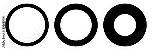 Set of black circle icon. Vector round symbols
