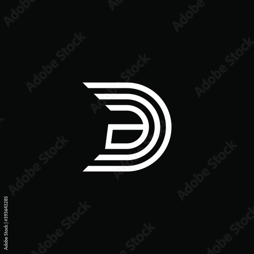initials D logo on a clean black background