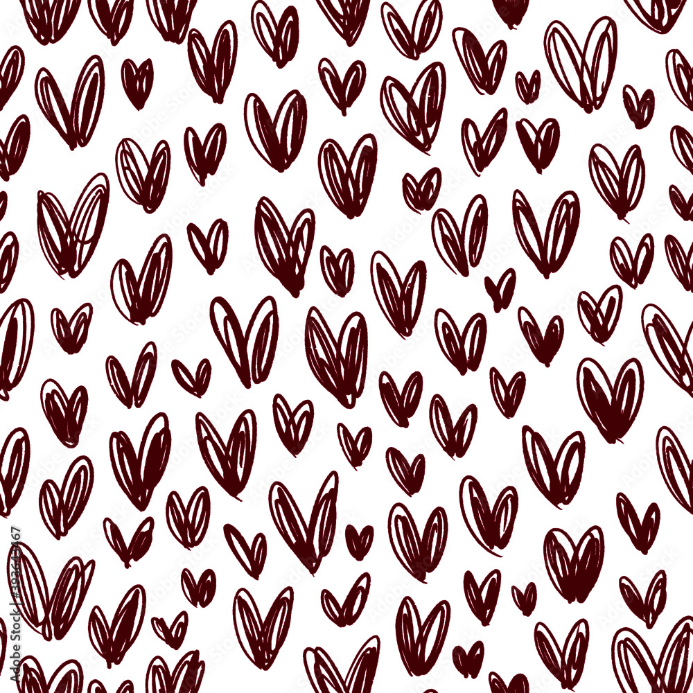 vector seamless pattern of burgundy hearts vector seamless pattern of burgundy hearts