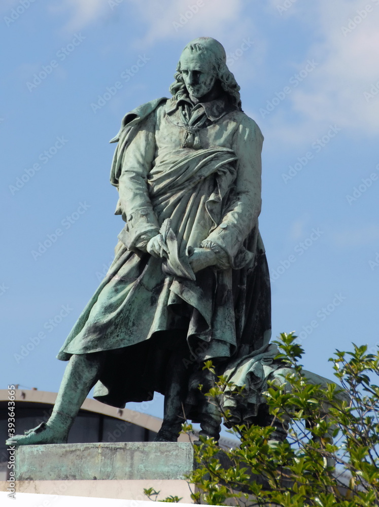 Ville de Rouen, Statue de Pierre Corneille en centre ville, département de Seine-Maritime, France