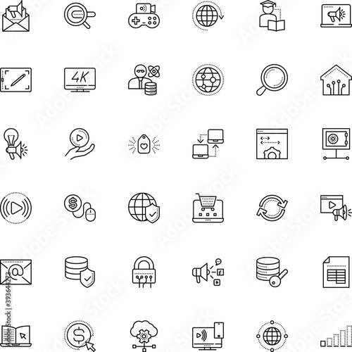 internet vector icon set such as: big data scientist, front, blueprint, cyber, insurance, repetition, antivirus, display, initializing, indicator, round, tv, audio, chat, wide, end, e-learning