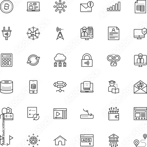 internet vector icon set such as: forbidden, socket, cartoon, datacenter, international, desktop, cycle, spam, prohibited, sales, event, frontend, safe, desk, time, employment, keyboard, plug, ebook