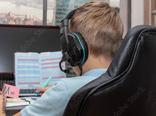boy learns english alphabet online