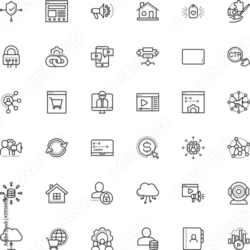 internet vector icon set such as: initializing, event, profile, gesture, engineering, sell, focus, cryptography, png, joystick, distance, material, linked, blogging, art, data aggregation, machine