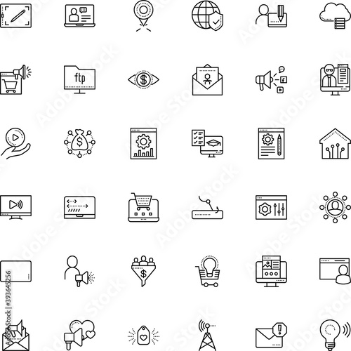 internet vector icon set such as: letter, secure, seminar, marker, sketch, play, thief, electricity, heart, drawing, exam, funding, affiliate marketing, direction, house, sponsor, safe, circle