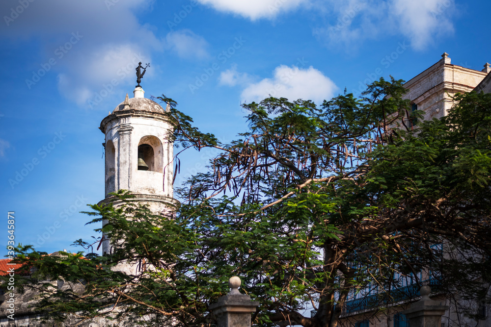 landmark of old havana on the castle of real fuerza