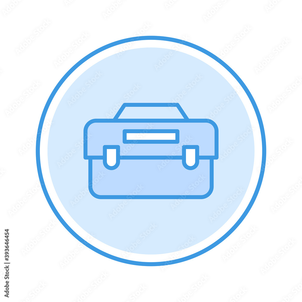 briefcase icon vector illustration. briefcase icon blue circle design. briefcase icon vector illustration. briefcase icon blue circle design.