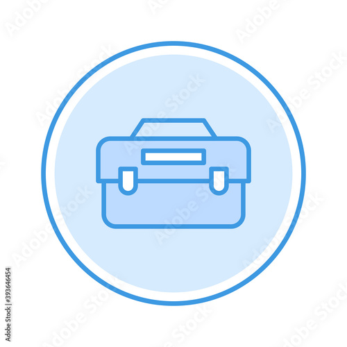 briefcase icon vector illustration. briefcase icon blue circle design.