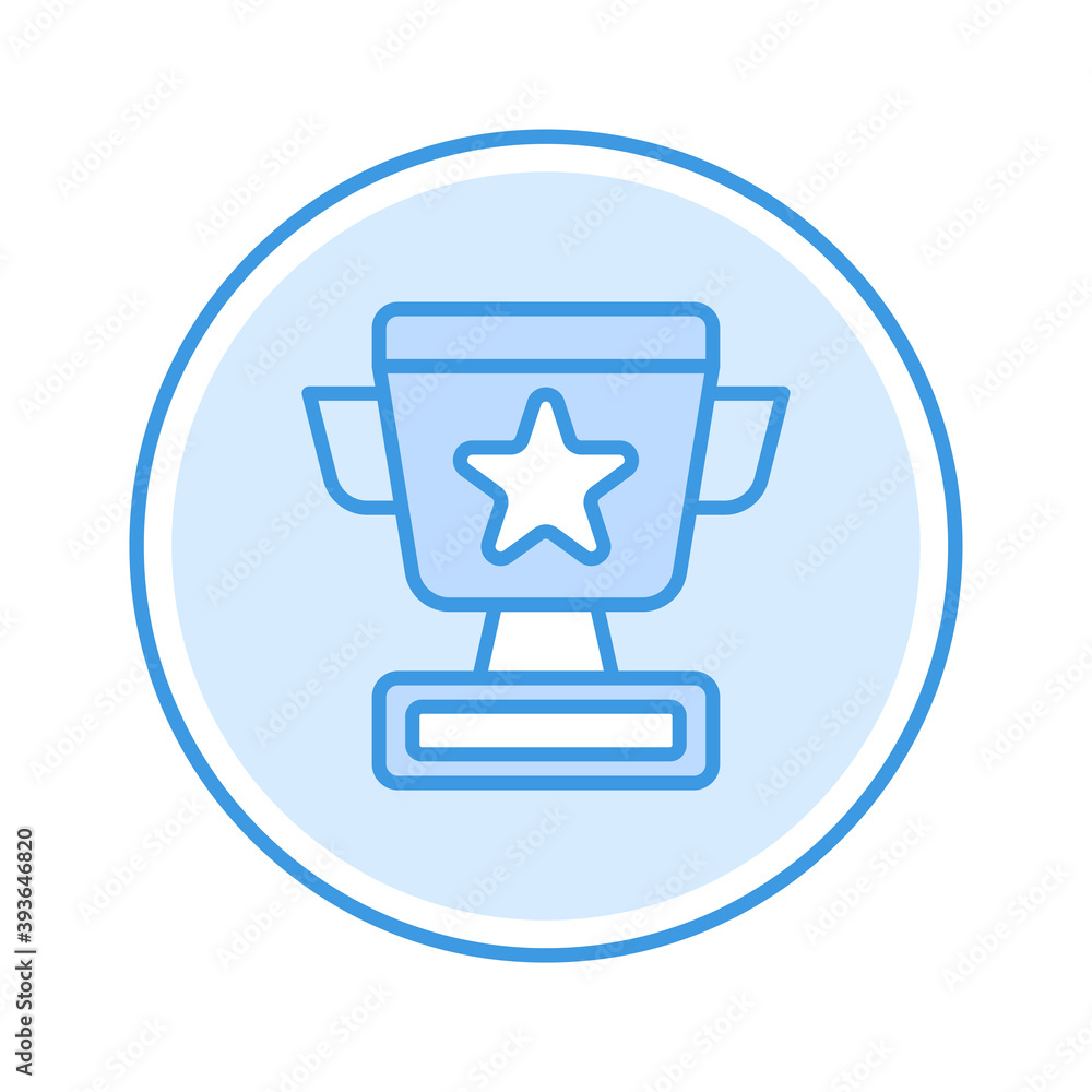 trophy icon vector illustration. trophy icon blue circle design. trophy icon vector illustration. trophy icon blue circle design.
