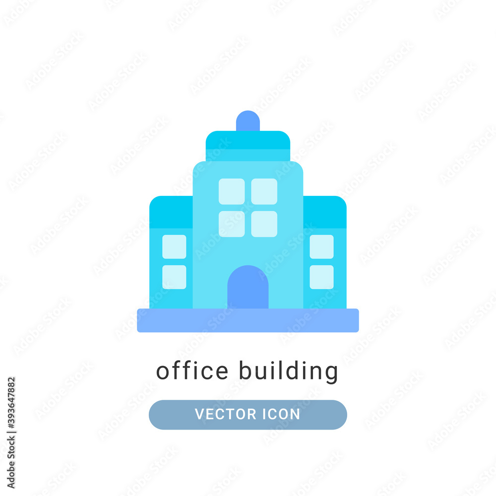 office building icon vector illustration. office building icon flat design.