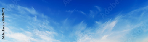 Cirrus clouds on blue sky abstract background