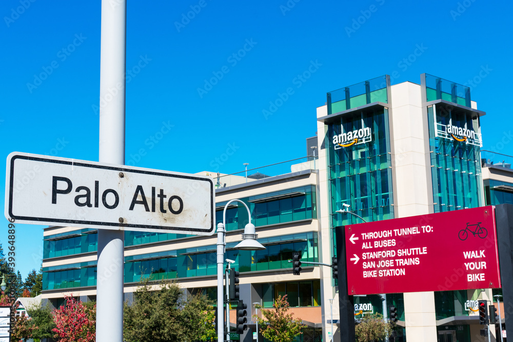 Palo Alto Caltrain station sign Direction sign and information for Palo Alto Caltrain station sign Direction sign and information for