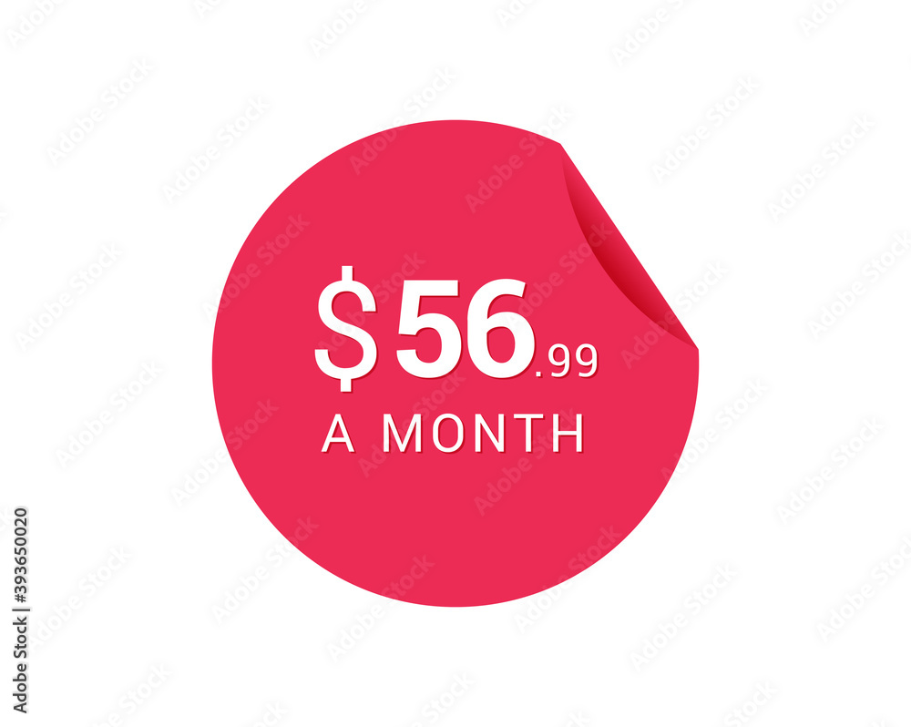 Monthly $56.99 US Dollars icon, $56.99 a Month tag Monthly $56.99 US Dollars icon, $56.99 a Month tag
