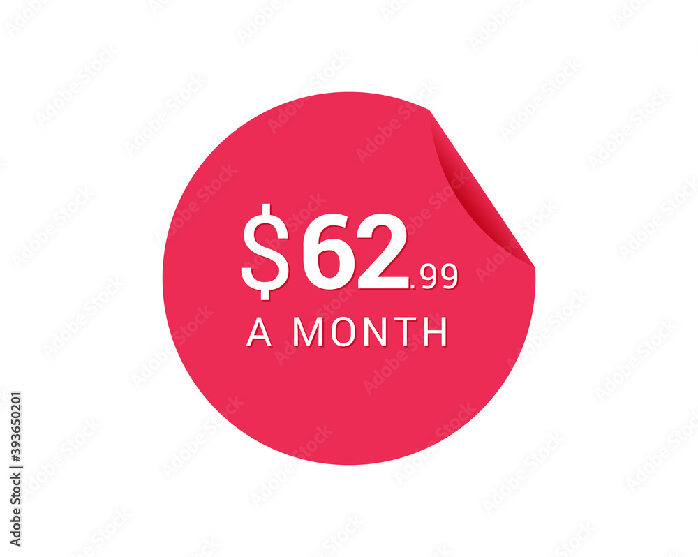 Monthly $62.99 US Dollars icon, $62.99 a Month tag Monthly $62.99 US Dollars icon, $62.99 a Month tag