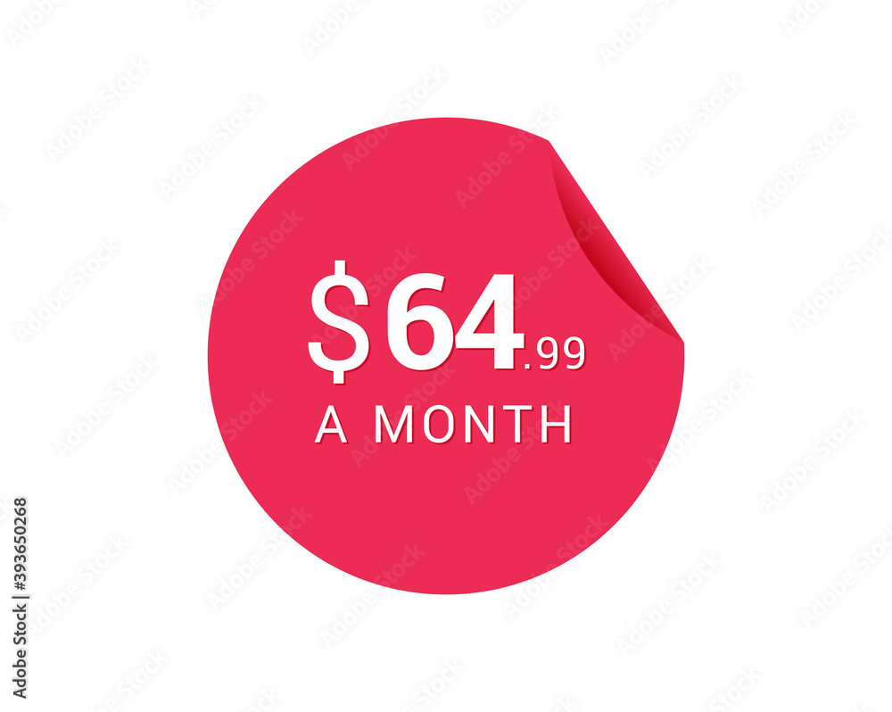Monthly $64.99 US Dollars icon, $64.99 a Month tag Monthly $64.99 US Dollars icon, $64.99 a Month tag