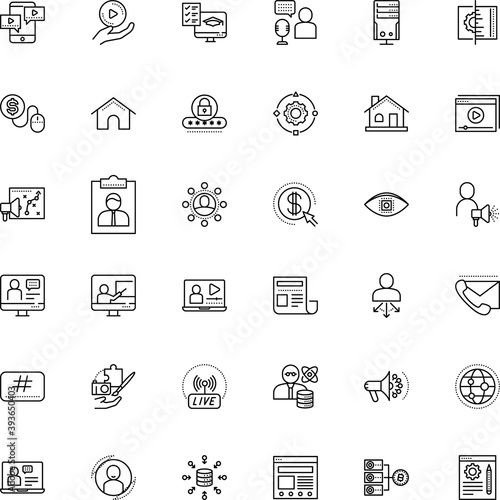internet vector icon set such as: programmer, desktop, painting, headline, services, interview, connect, farm, specialist, label, podcast, robot, target, growth, net, point, padlock, improvement