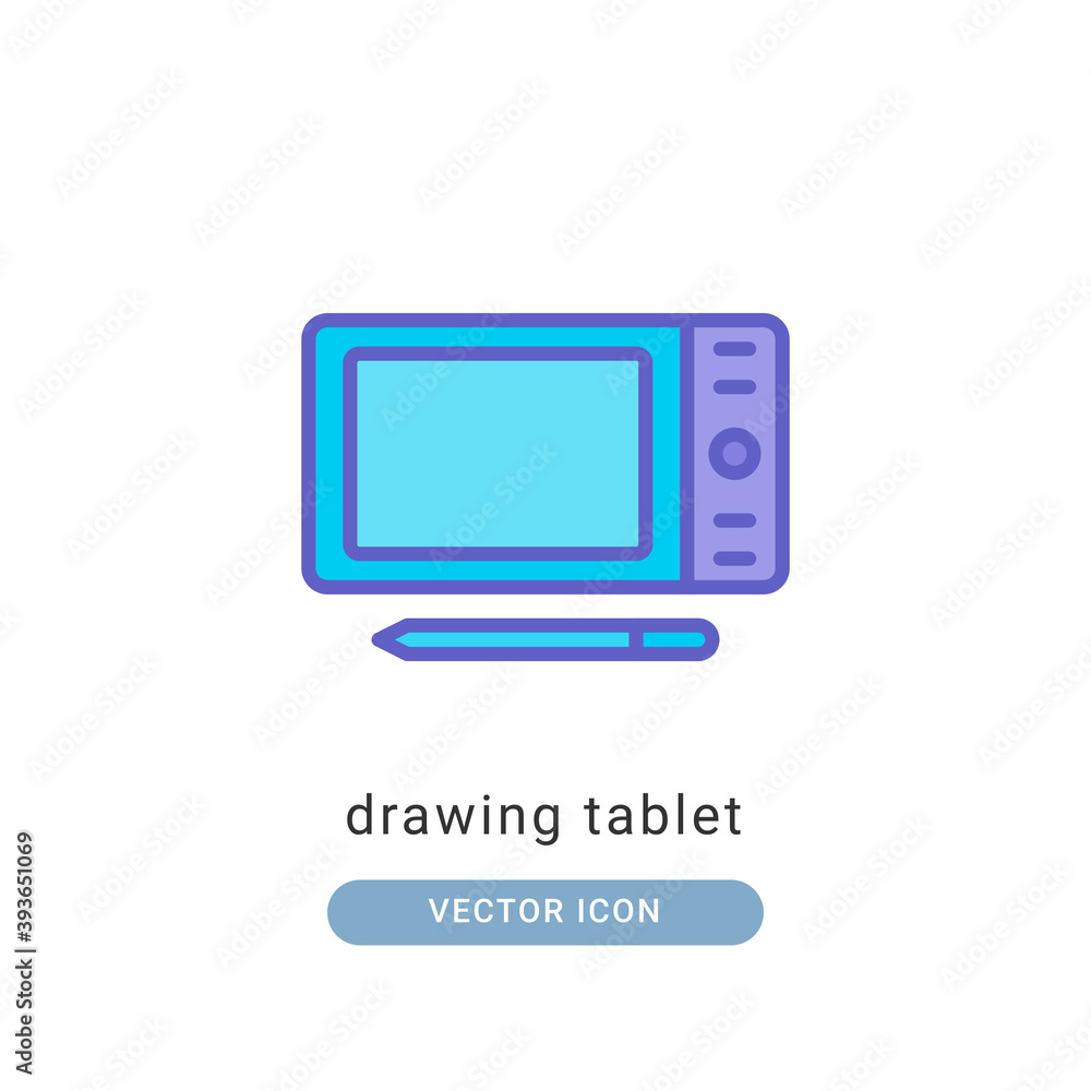 drawing tablet icon vector illustration. drawing tablet icon lineal color design. drawing tablet icon vector illustration. drawing tablet icon lineal color design.