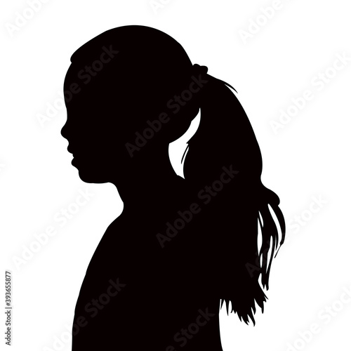a girl head silhouette vector