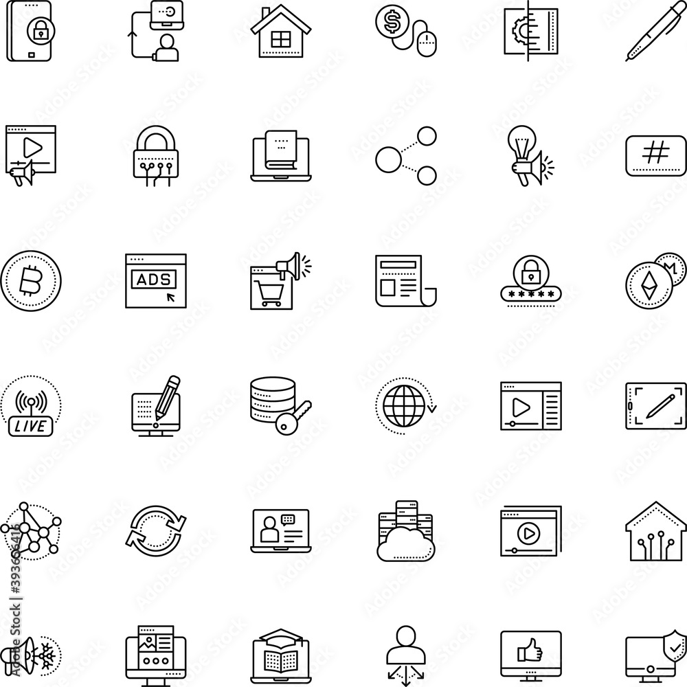 internet vector icon set such as: info, wireless, geography, hashtag, content, contour, repetition, cryptocurrency, earth, cryptography, initializing, secured, video streaming, arrow, stay home internet vector icon set such as: info, wireless, geography, hashtag, content, contour, repetition, cryptocurrency, earth, cryptography, initializing, secured, video streaming, arrow, stay home