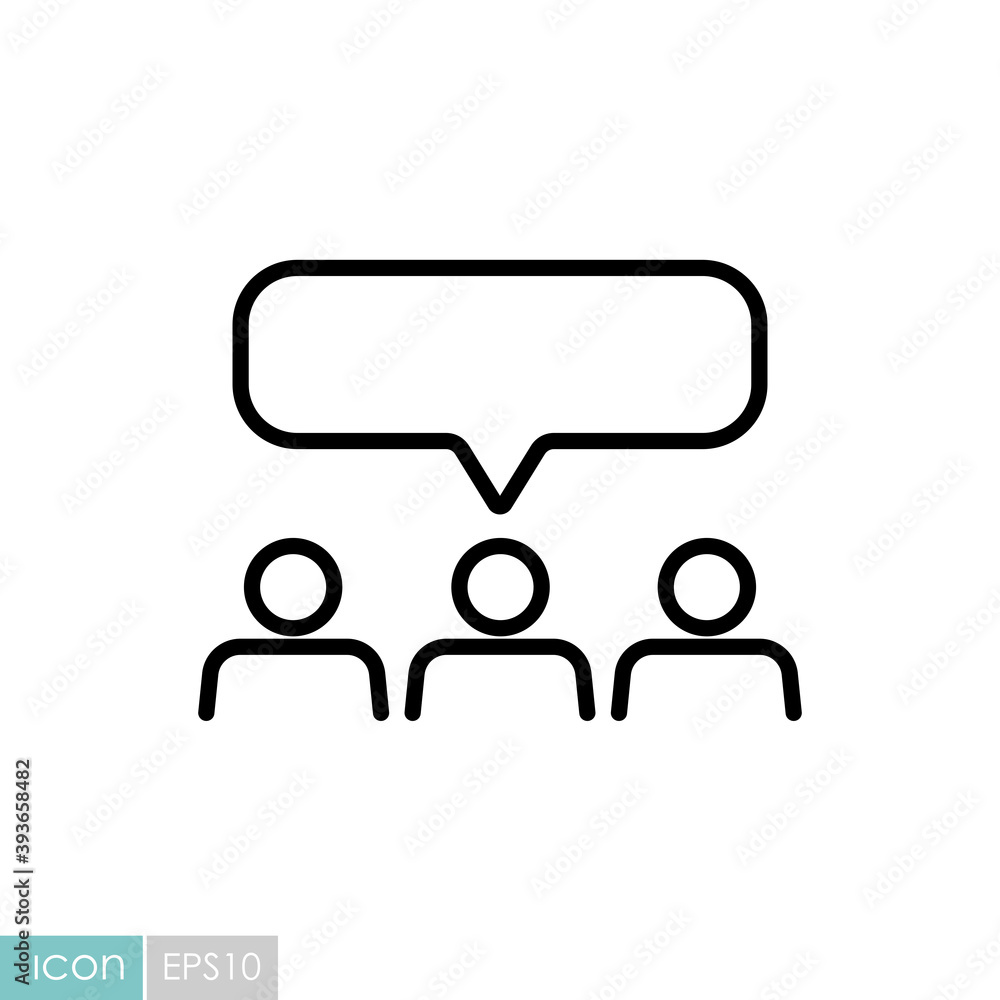 Crowd of people with text bubbles vector icon Crowd of people with text bubbles vector icon